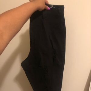Black fashion nova jeans. Distressed